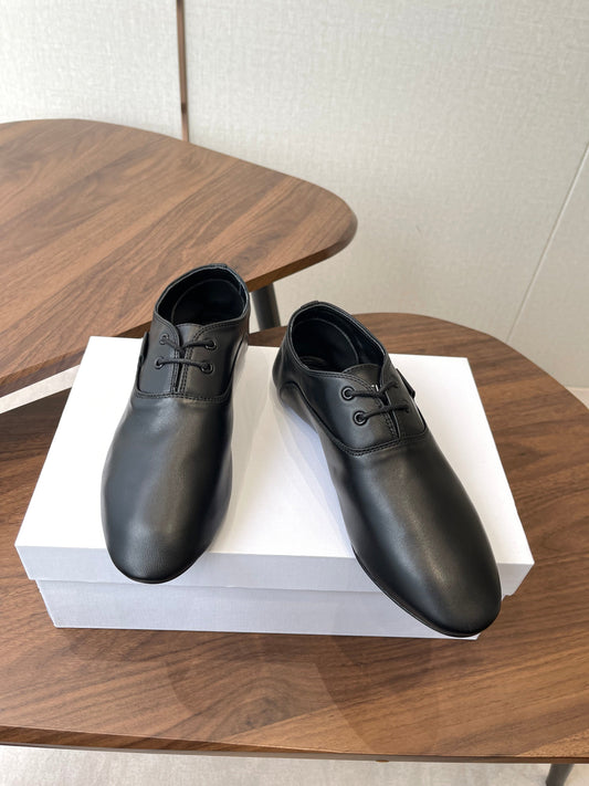 Celine Ballet Lace-Up Shoe Black Lambskin 790671