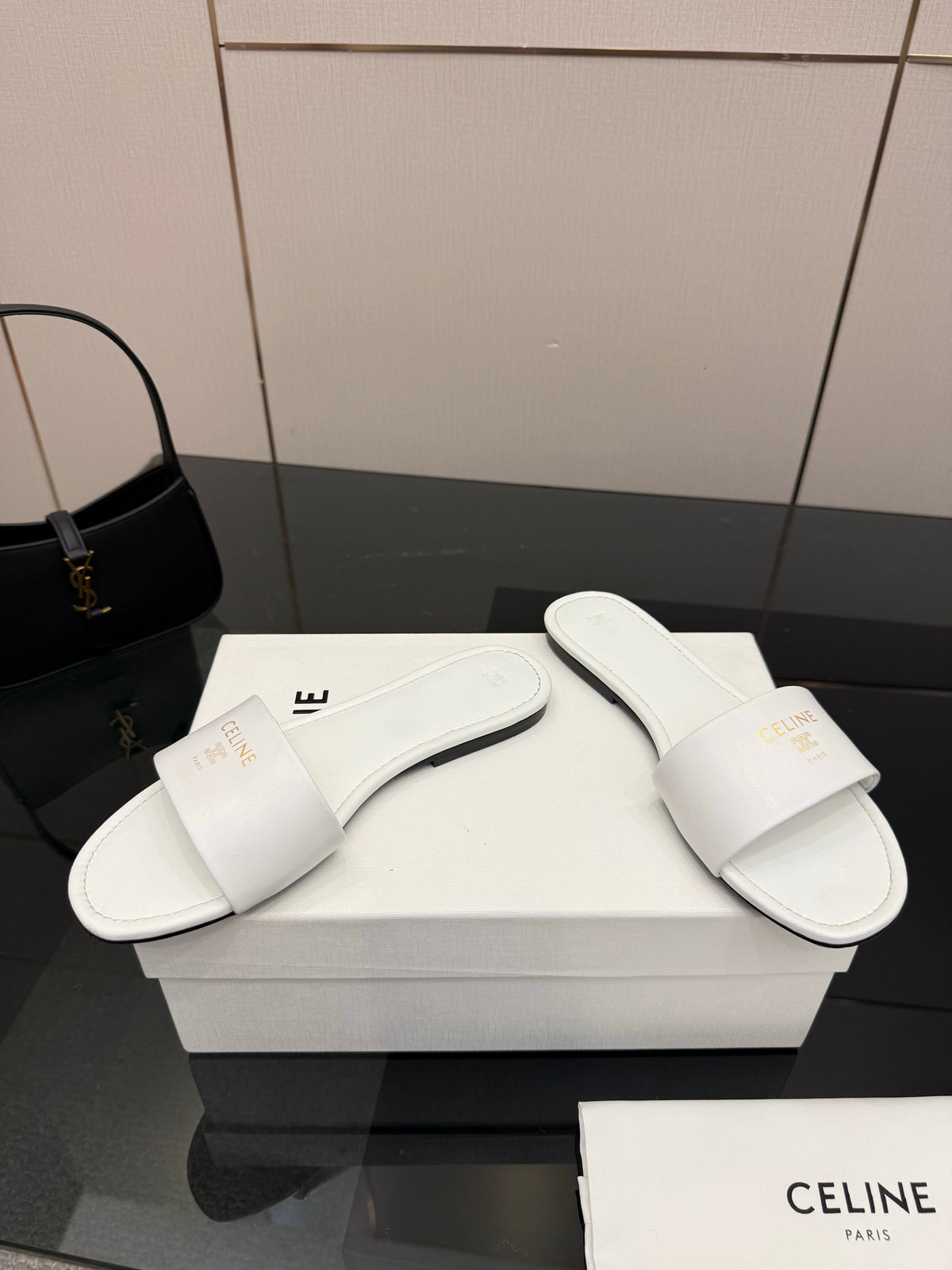 Celine Coast Mule White Calfskin 725653