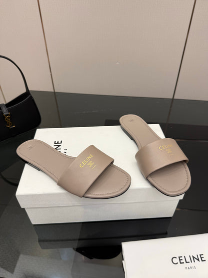 Celine Coast Mule Taupe Calfskin 725655