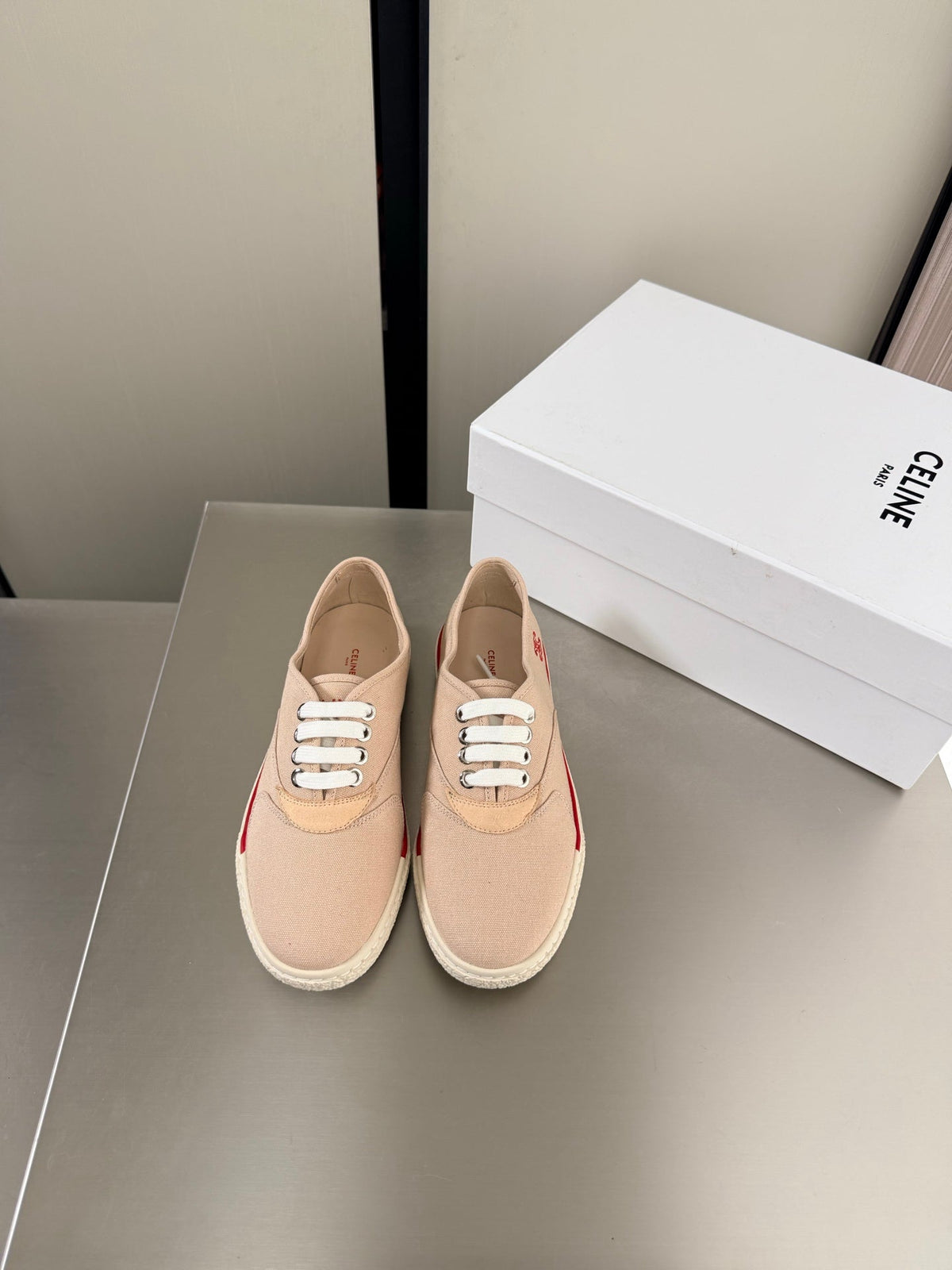 Celin 26s Alan Sneaker Beige Canvas And Suede Calfskin 929842