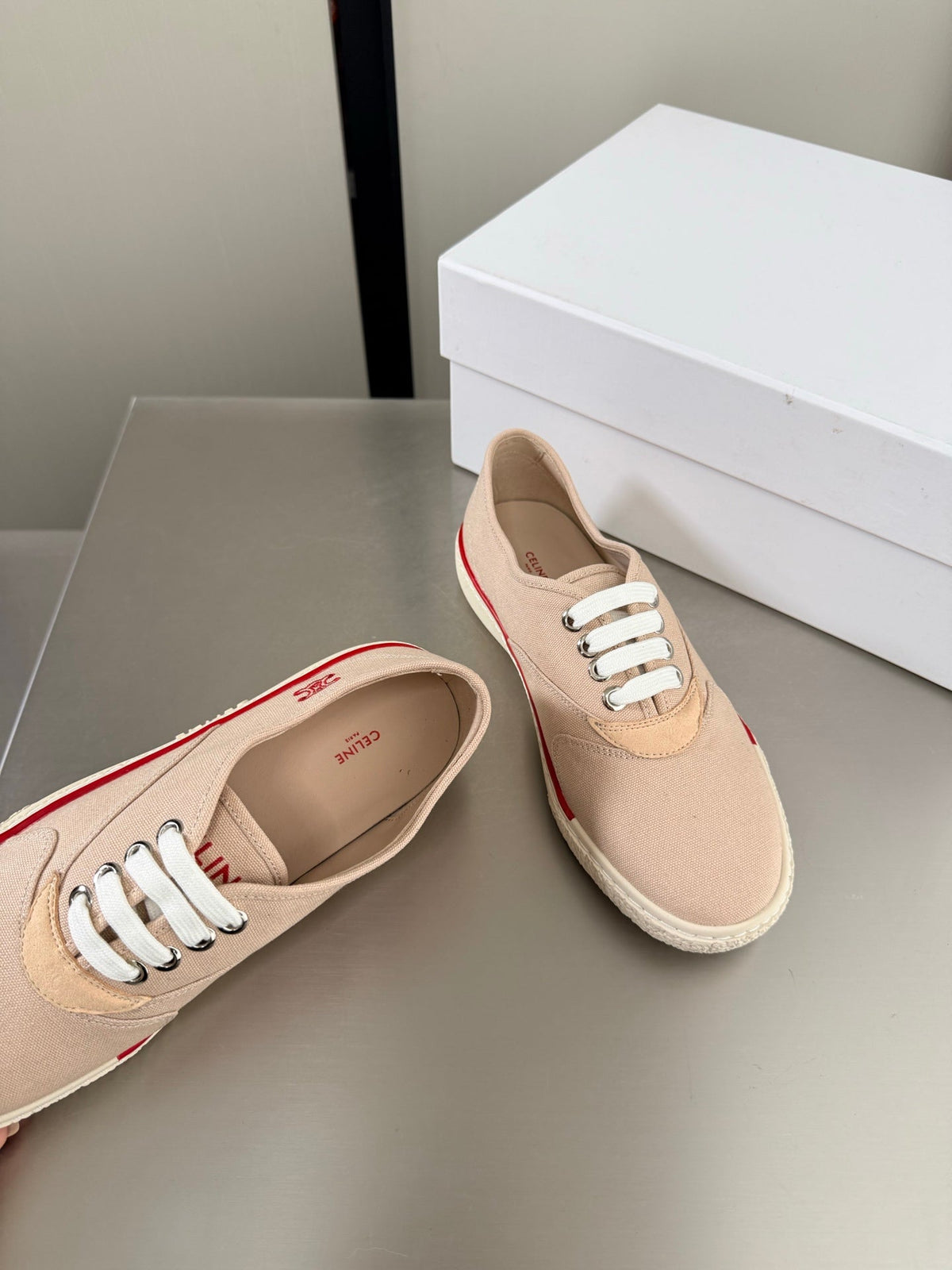 Celin 26s Alan Sneaker Beige Canvas And Suede Calfskin 929842