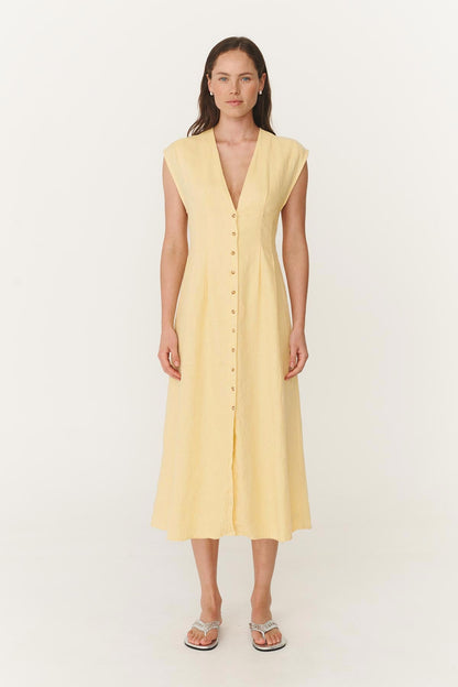 Mira Linen Midi Dress