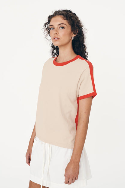 Rania Contrast Knit Tee